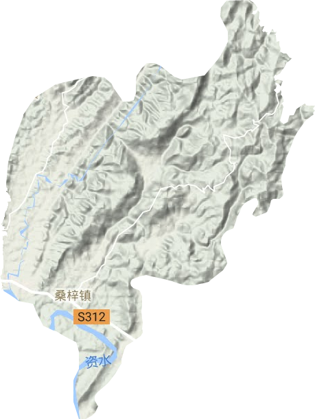 桑梓镇地形地图