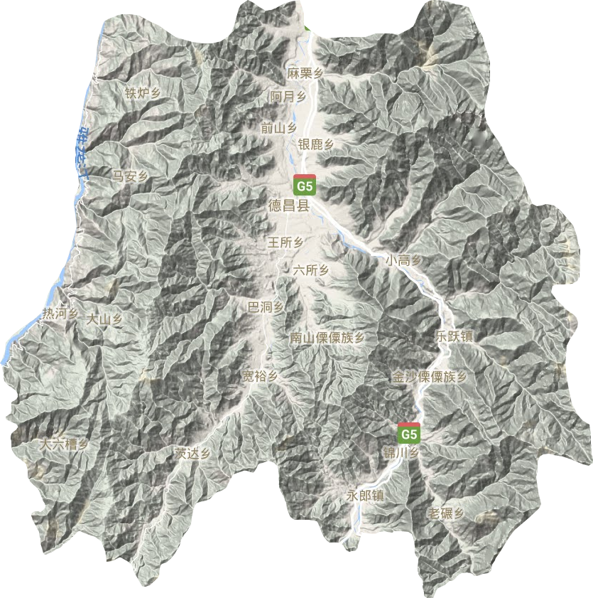德昌县地形地图