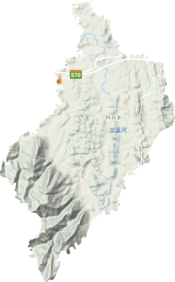 科头乡地形地图