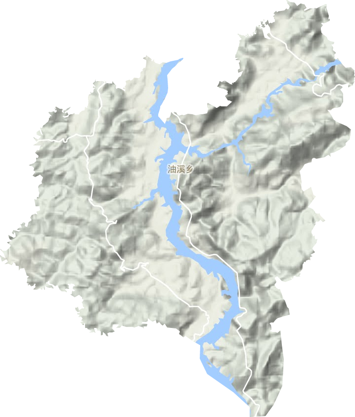 油溪乡地形地图