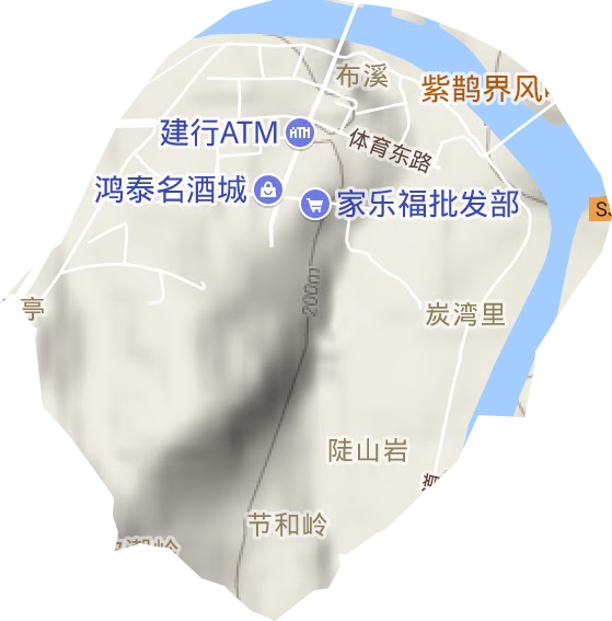 布溪街道地形地图