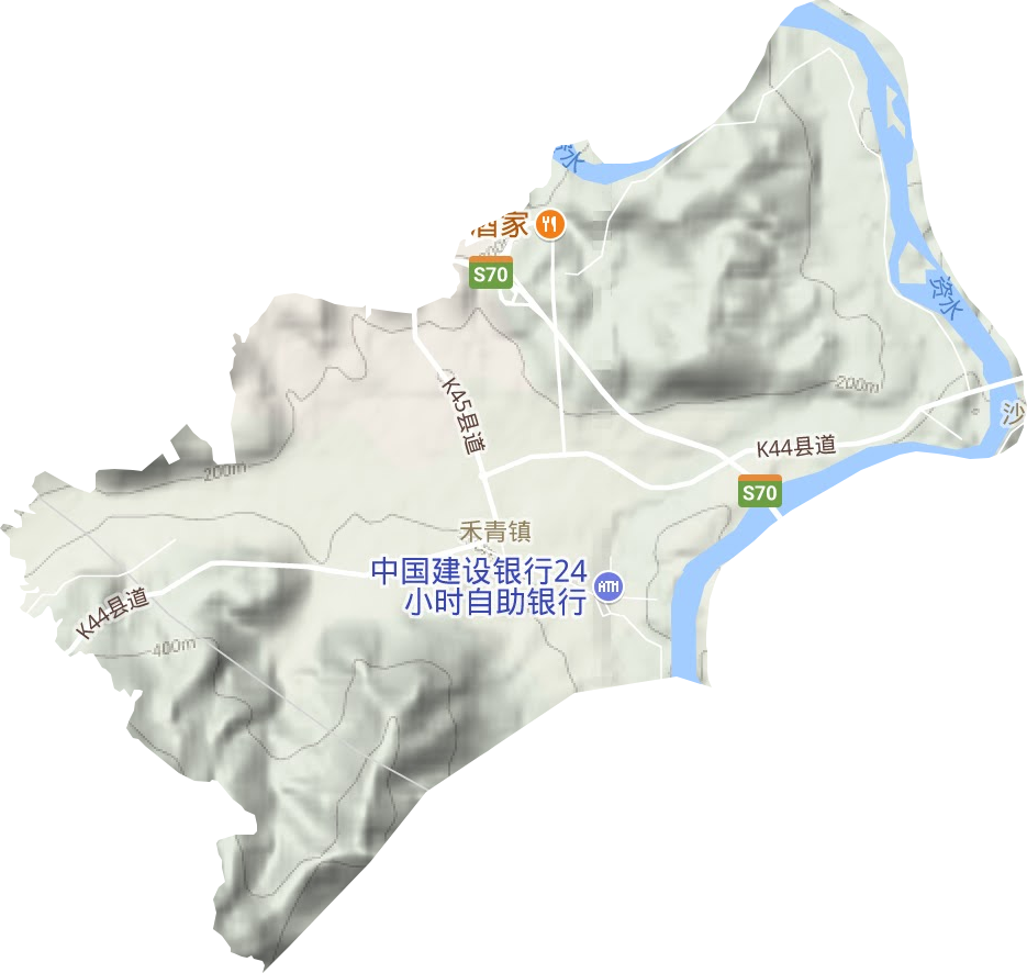 禾青镇地形地图
