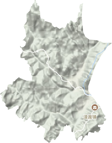 渣渡镇地形地图