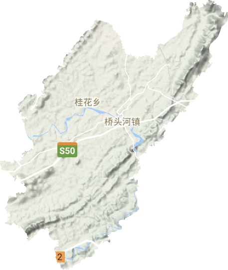 桥头河镇地形地图