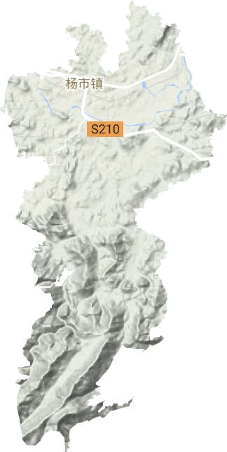 杨市镇地形地图