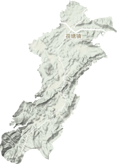 荷塘镇地形地图