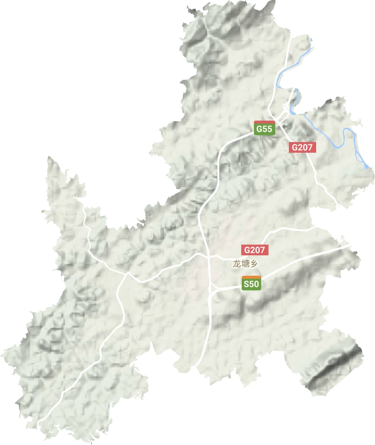 龙塘镇地形地图