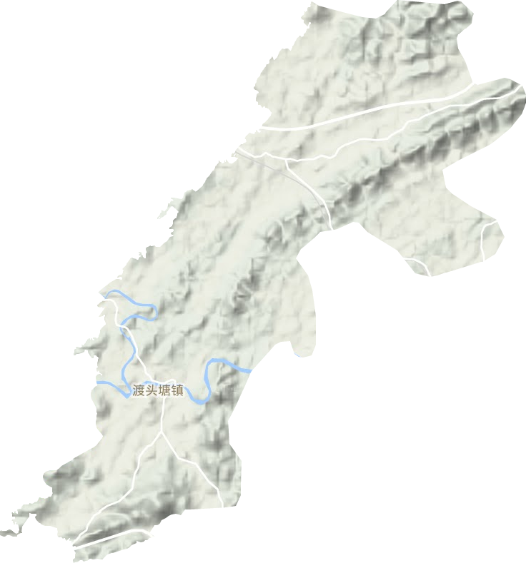 渡头塘镇地形地图