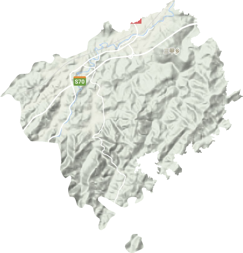 三甲乡地形地图