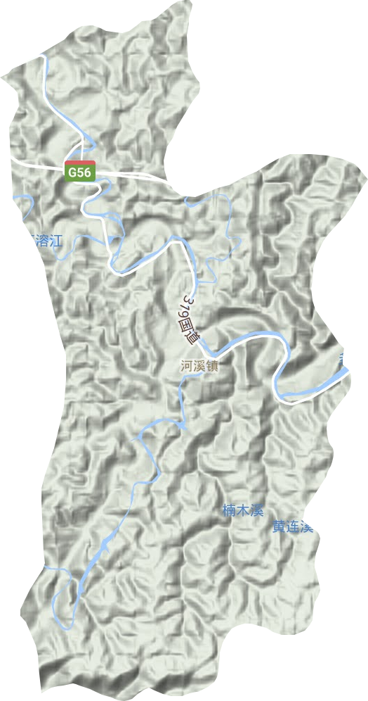 河溪镇地形地图