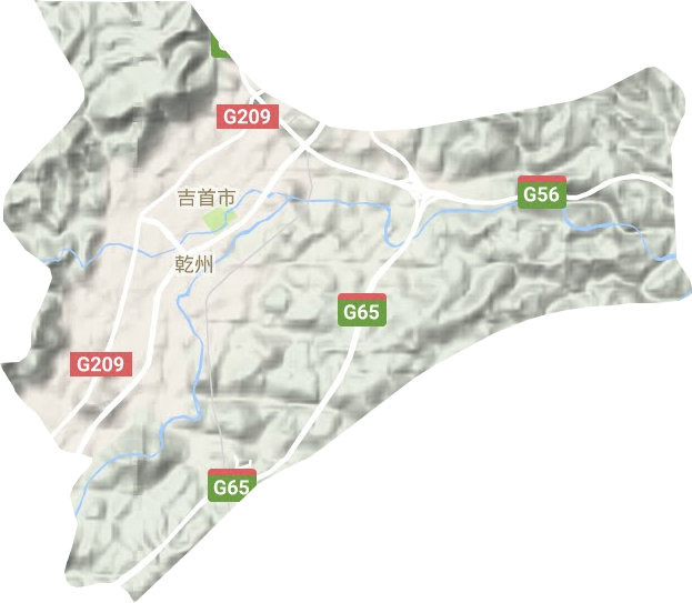 乾州街道地形地图