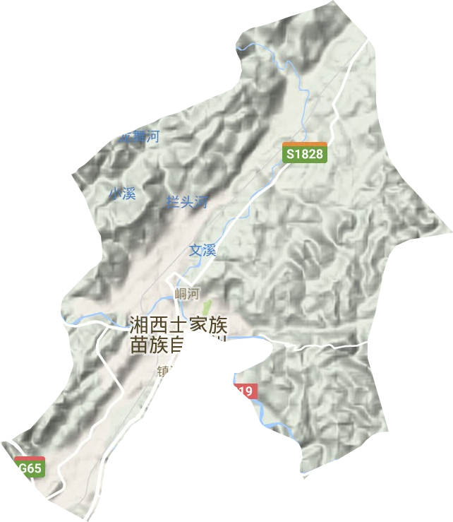 峒河街道地形地图