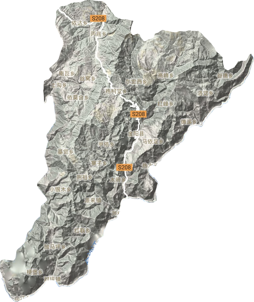 金阳县地形地图