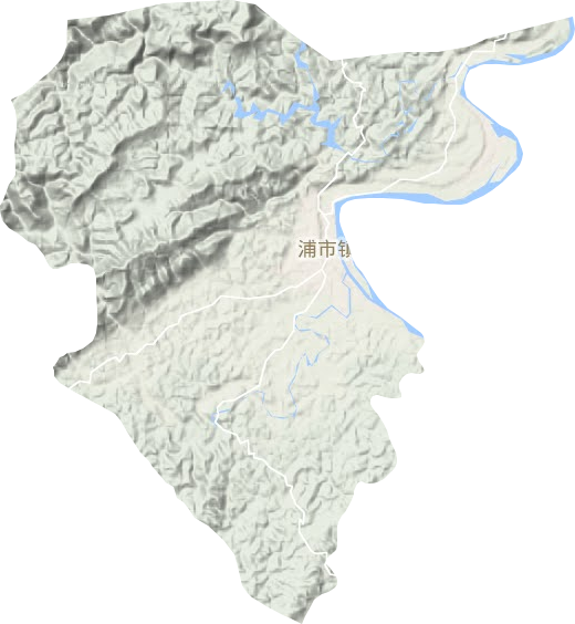 浦市镇地形地图