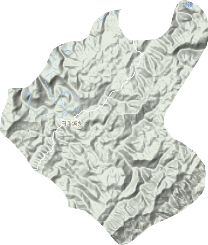 白羊溪乡地形地图