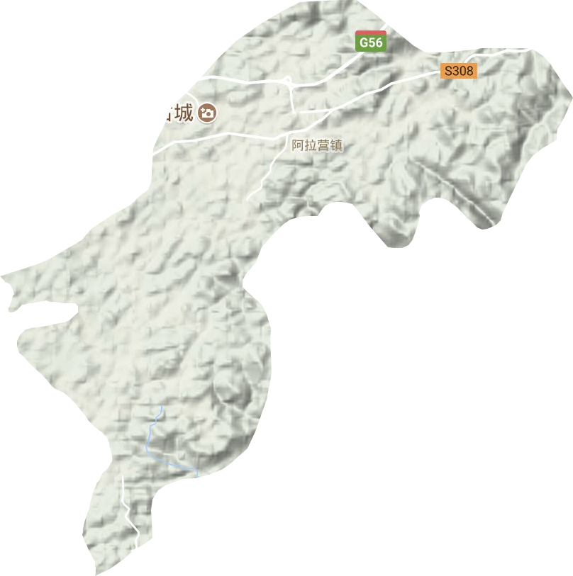 阿拉营镇地形地图