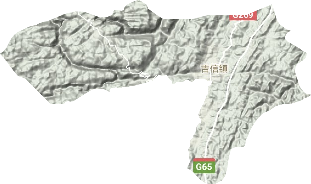 吉信镇地形地图