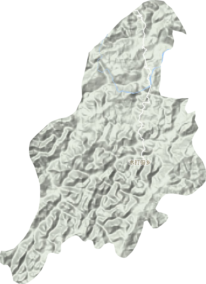 水打田乡地形地图