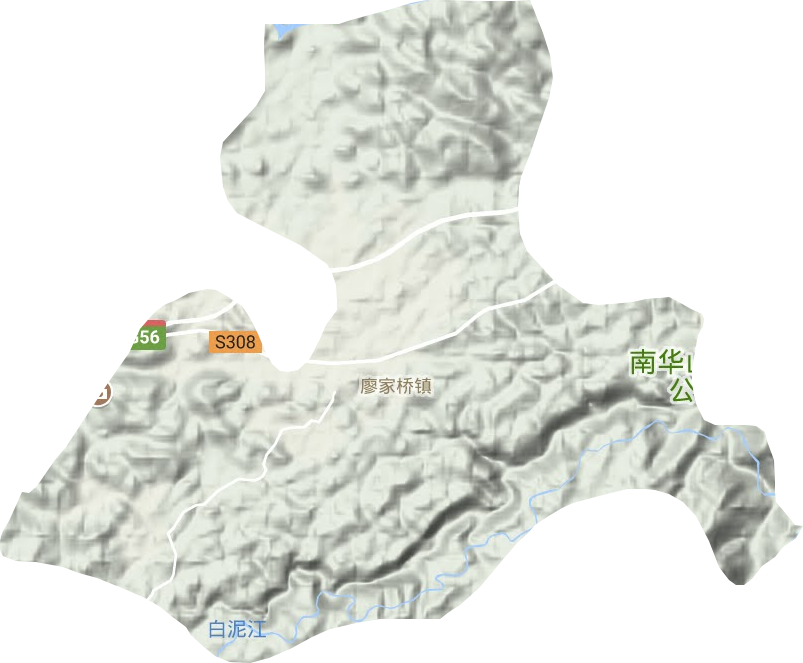 廖家桥镇地形地图