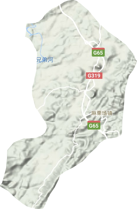 麻栗场镇地形地图