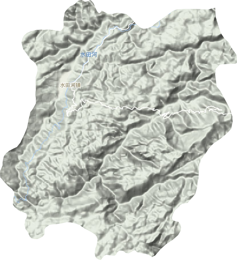 水田河镇地形地图