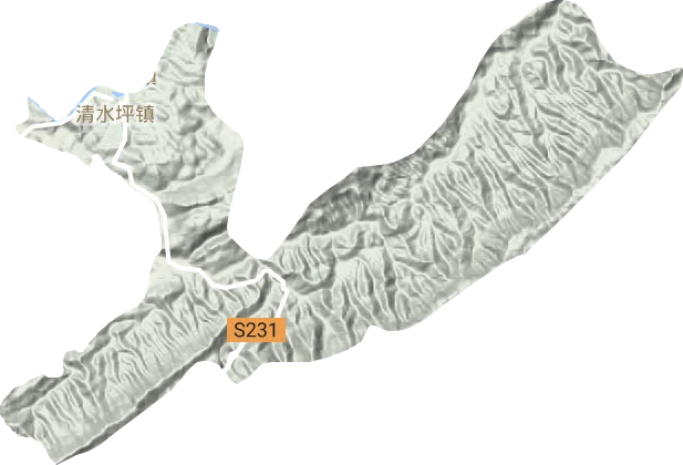 清水坪镇地形地图