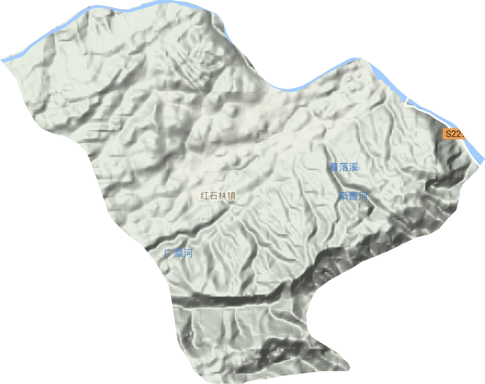 红石林镇地形地图