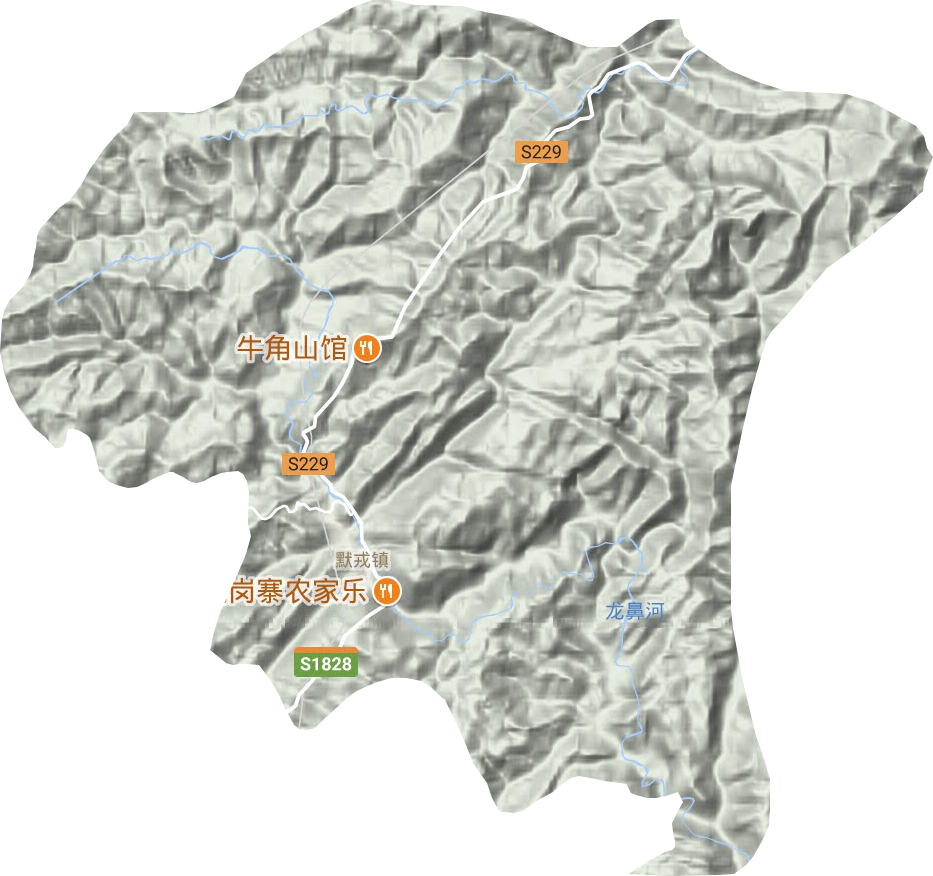 默戎镇地形地图