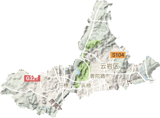 云岩区地形地图