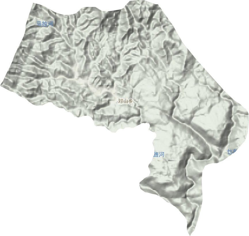 对山乡地形地图