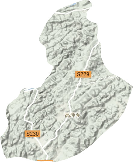 高坪乡地形地图