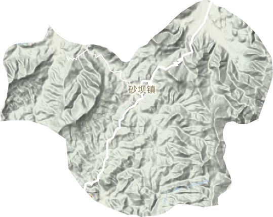 砂坝镇地形地图