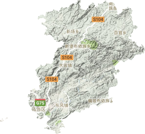 乌当区地形地图