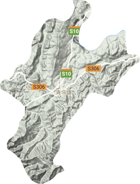 青坪镇地形地图