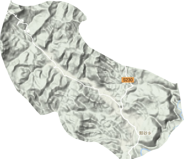 颗砂乡地形地图