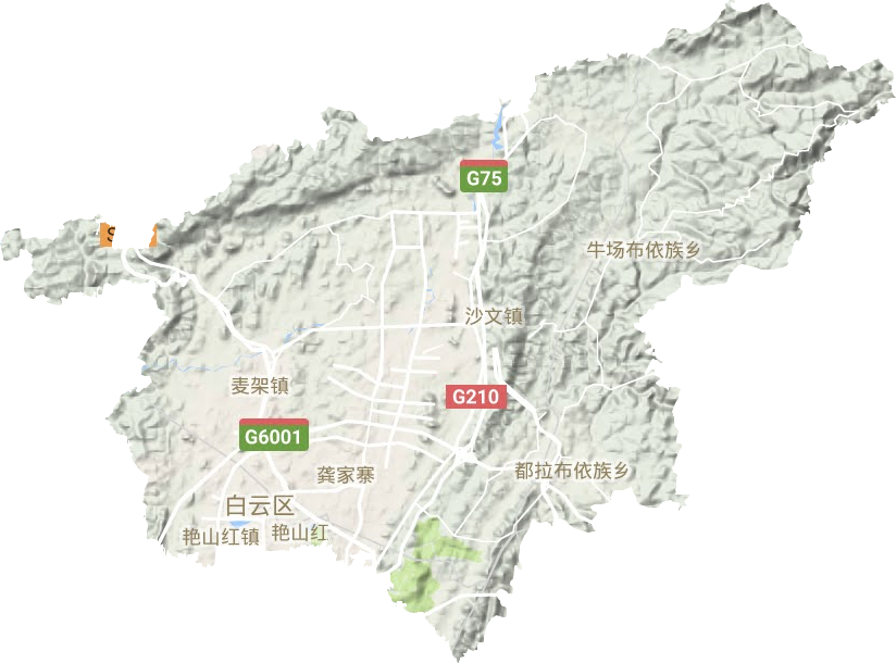 白云区地形地图