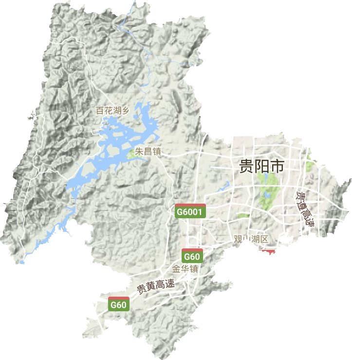 观山湖区地形地图