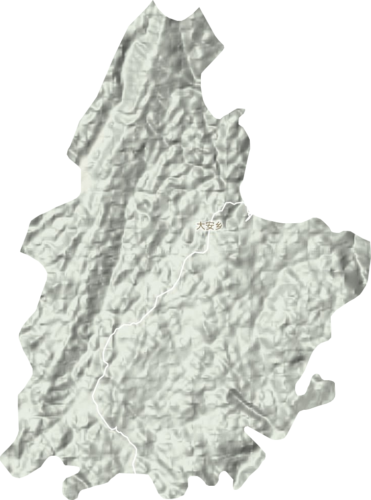 大安乡地形地图