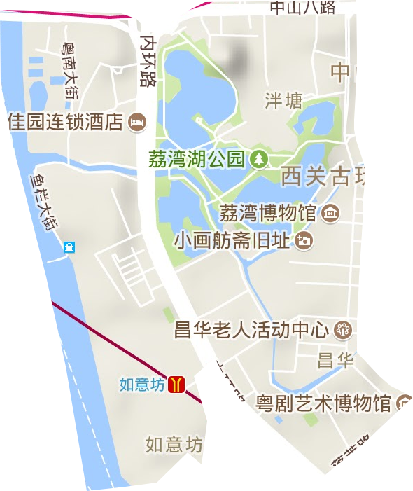 昌华街道地形地图