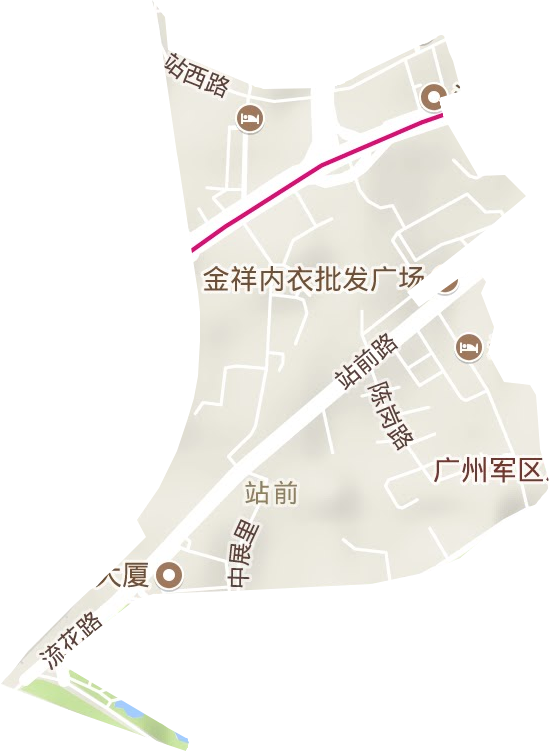 站前街道地形地图