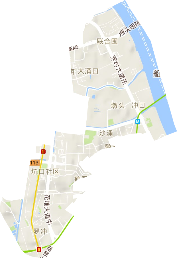 冲口街道地形地图