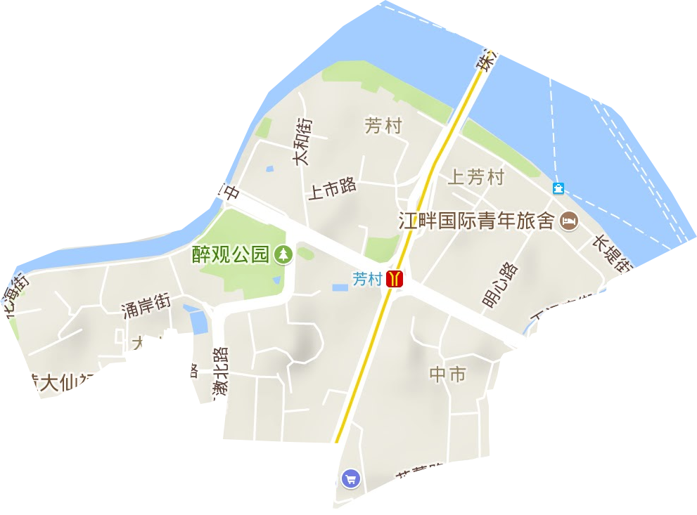 花地街道地形地图