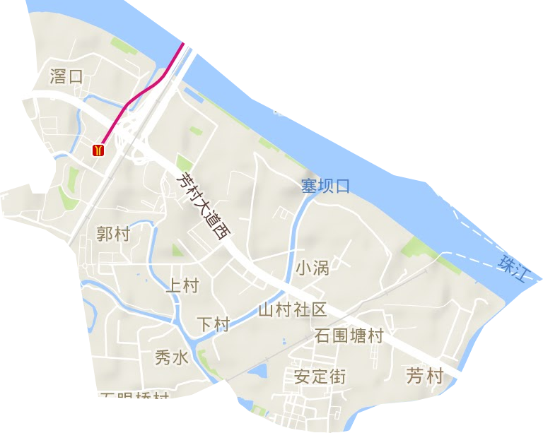 石围塘街道地形地图
