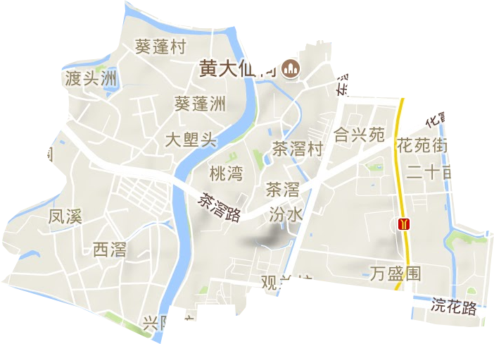茶滘街道地形地图