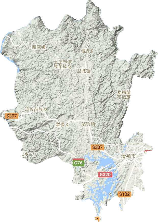 清镇市地形地图