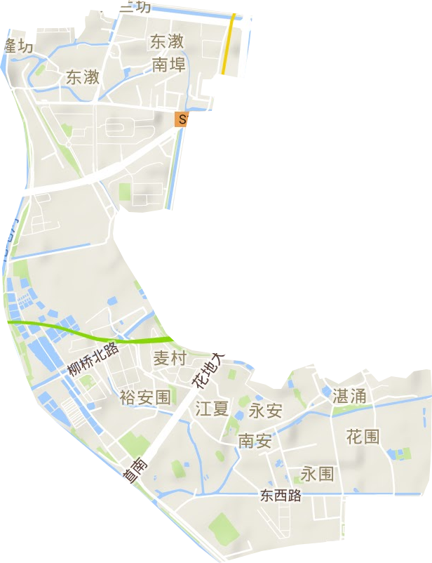 东漖街道地形地图