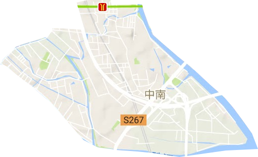 中南街道地形地图