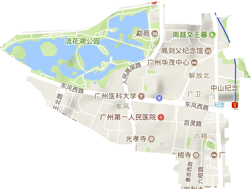 六榕街道地形地图