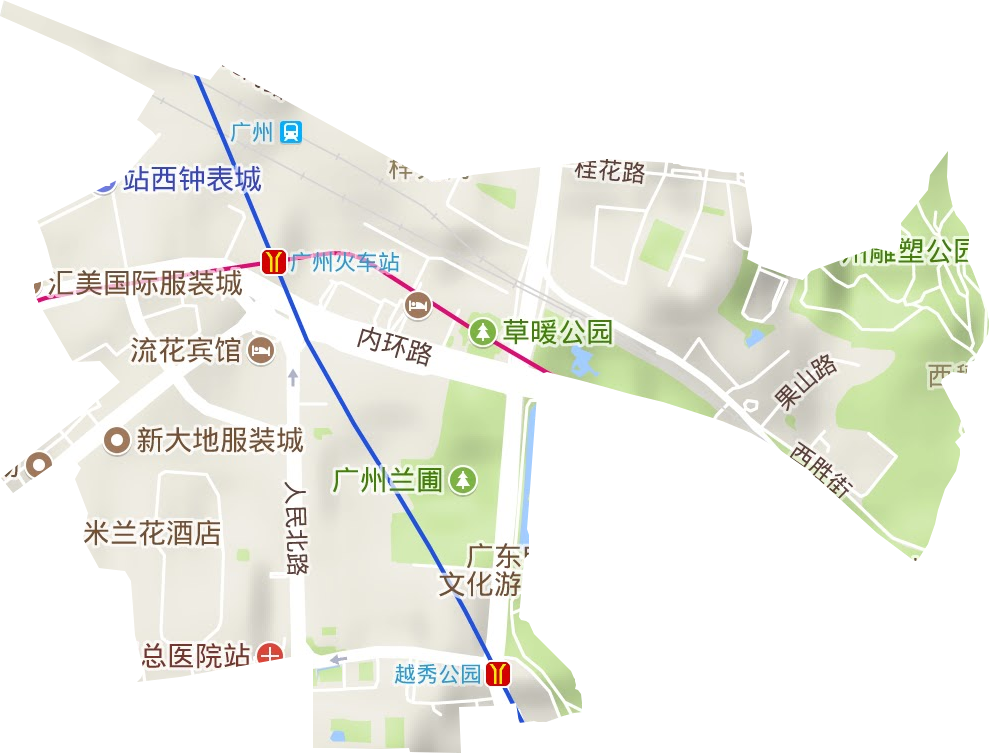 流花街道地形地图