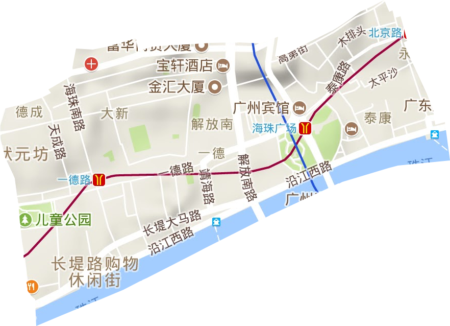 人民街道地形地图